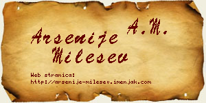Arsenije Milešev vizit kartica